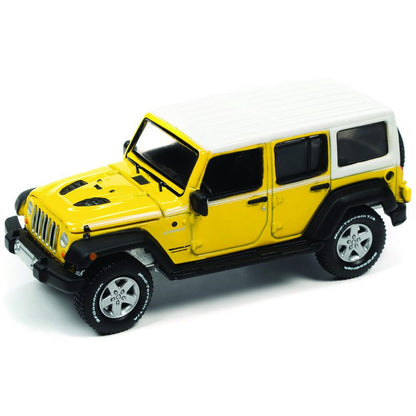 2017 Jeep Wrangler Chief Edition - Acid Yellow w/White Roof & White Side Stripe  1:64 Scale Diecast Replica Model
