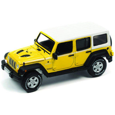 2017 Jeep Wrangler Chief Edition - Acid Yellow w/White Roof & White Side Stripe  1:64 Scale Diecast Replica Model